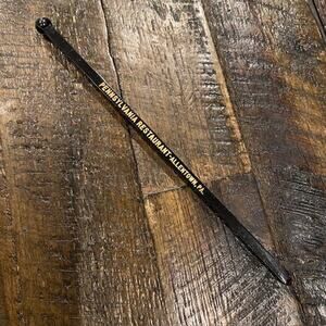 Vintage Pennsylvania Restaurant Allentown PA Black Swizzle Stick Barware stirrer
